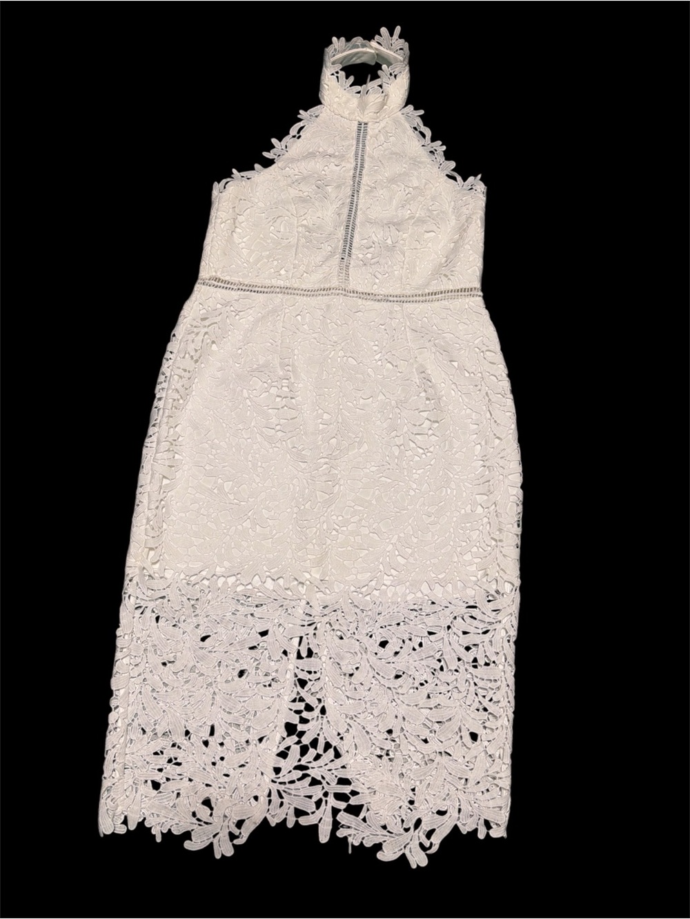 Lulu's White Lace Halter Midi Dress